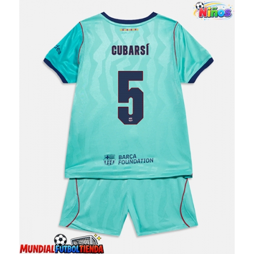 Camiseta Barcelona Pau Cubarsi #5 Tercera Equipación Replica 2026-27 para niños mangas cortas (+ Pantalones cortos)